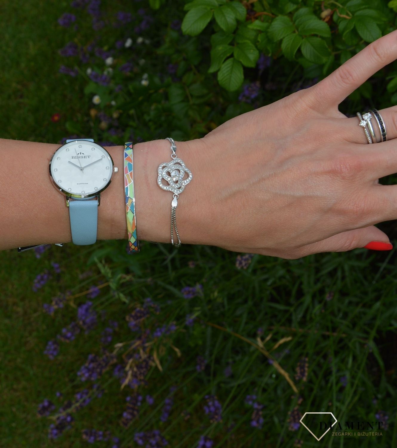 Bransoletka srebrna damska kolorowa   ✓Sztywne bransoletki ✓ Srebrne bransoletki w sklepie zegarki-diament.pl✓ Autoryzowany sklep✓ Kurier Gratis 24h✓ Gwarancja najniższej ceny.jpg